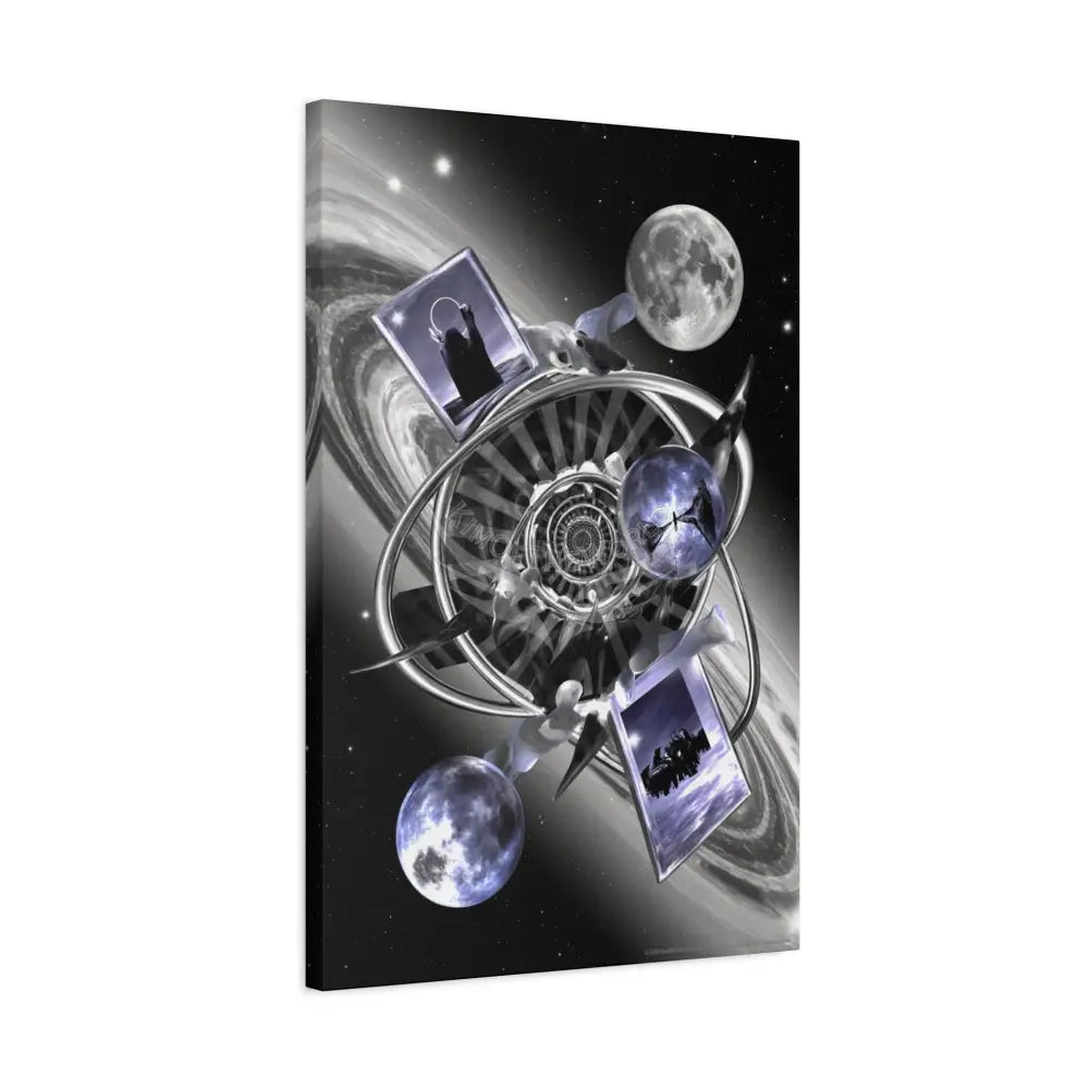Cosmic Moonlight Windows Matte Canvas Print — Stretched Canvas