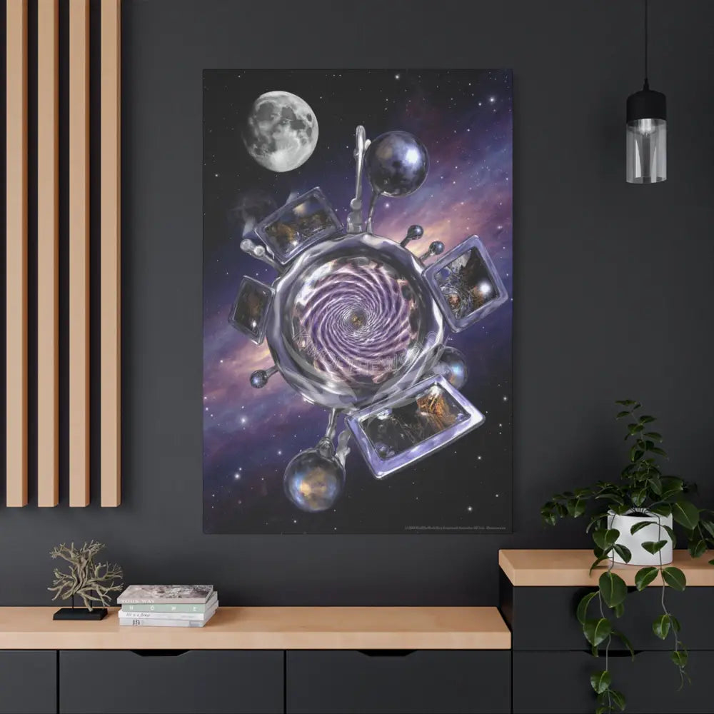 Cosmic Moonlight Windows Matte Canvas Print — Stretched Canvas