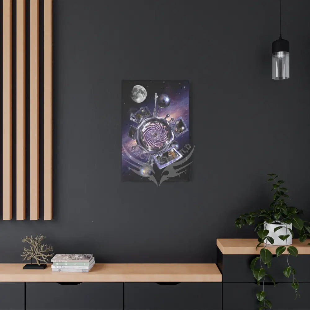 Cosmic Moonlight Windows Matte Canvas Print — Stretched Canvas