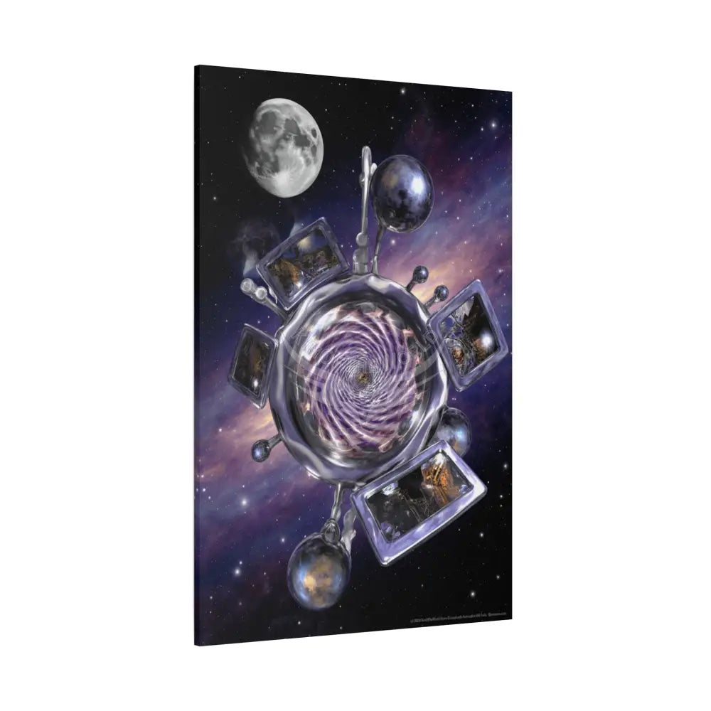 Cosmic Moonlight Windows Matte Canvas Print — Stretched Canvas