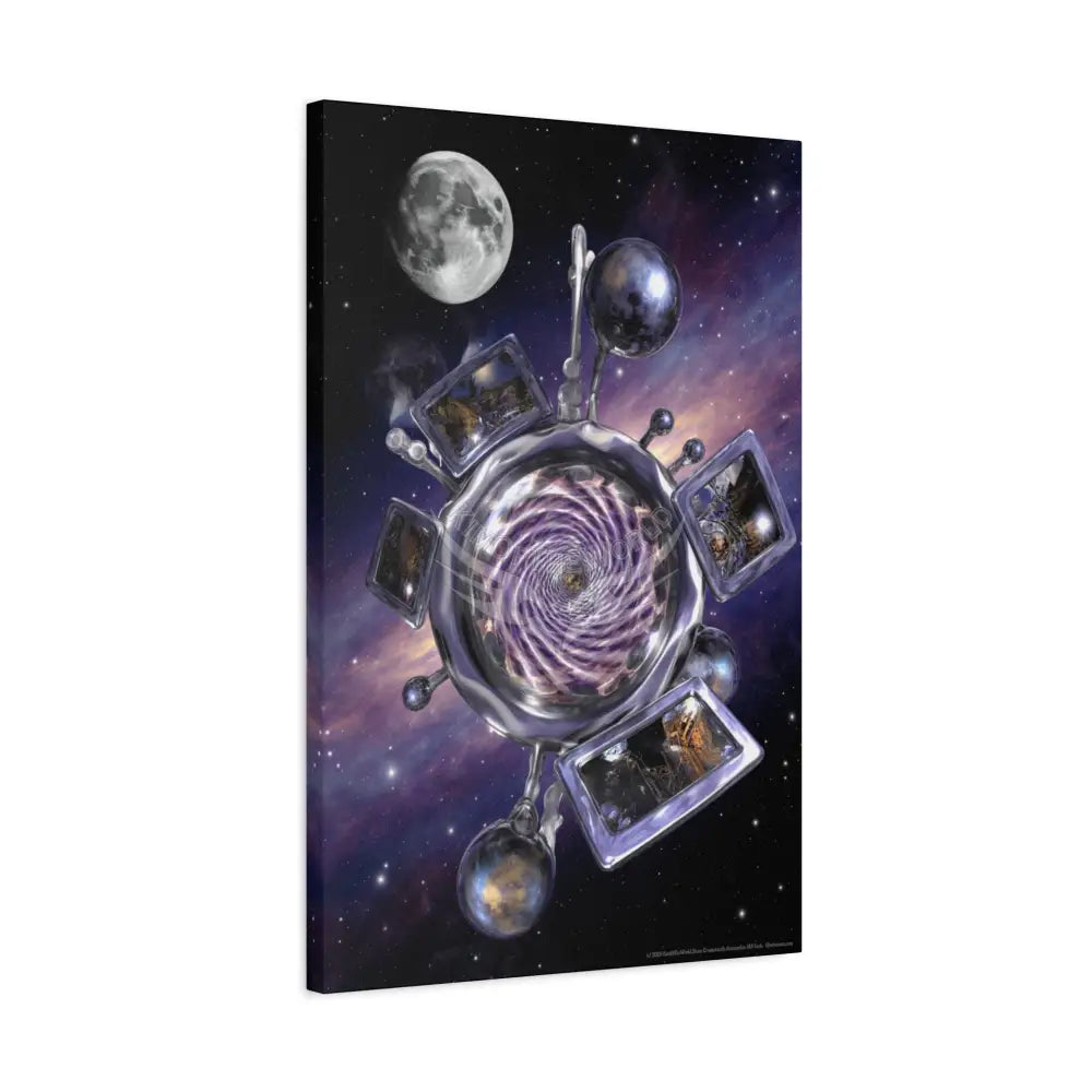 Cosmic Moonlight Windows Matte Canvas Print — Stretched Canvas