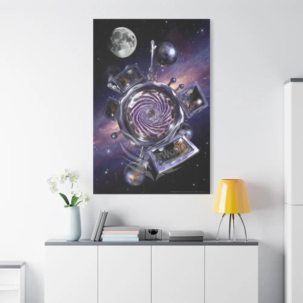 Cosmic Moonlight Windows Matte Canvas Print — Stretched Canvas