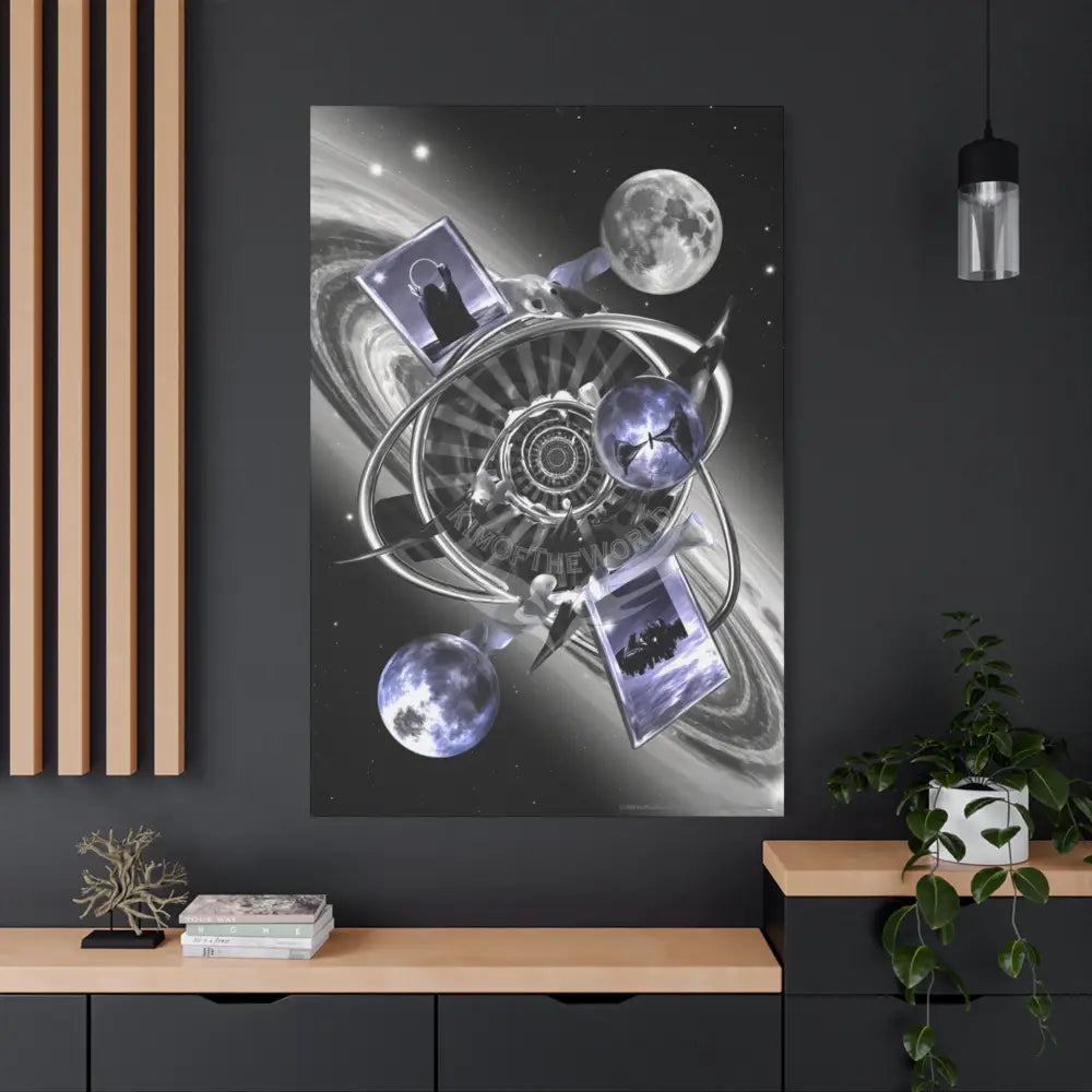 Cosmic Moonlight Windows Matte Canvas Print — Stretched Canvas