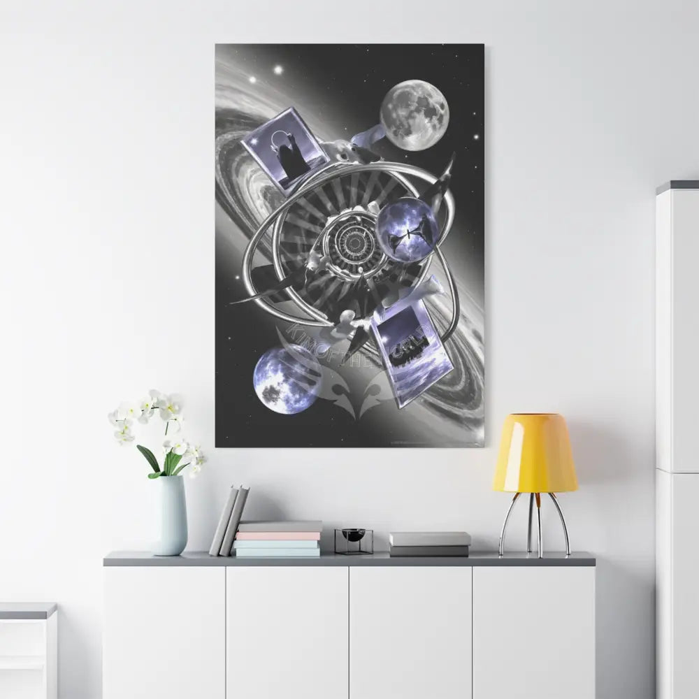 Cosmic Moonlight Windows Matte Canvas Print — Stretched Canvas