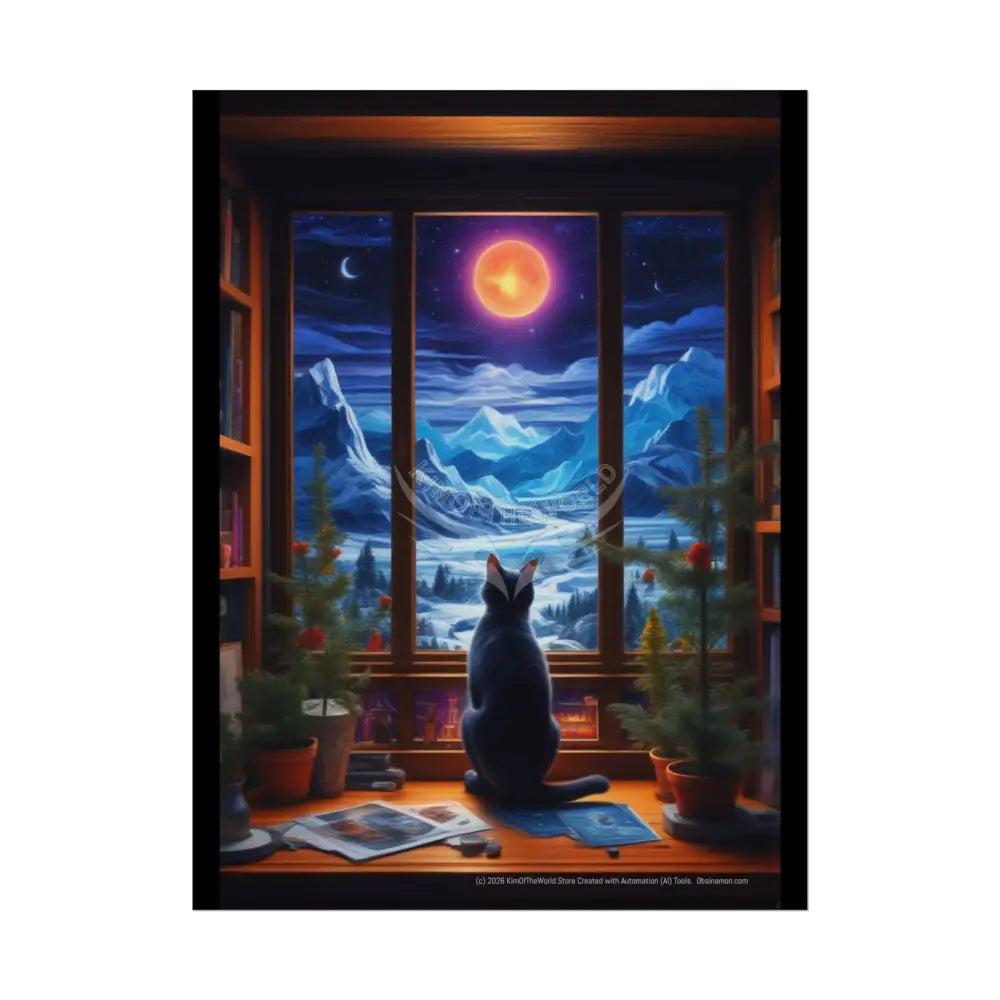 Cozy Kitties Rolled Poster — Cute Cats in Rooms with Great Views 18″ x 24″ (Vertical) / Semi Glossy Poster