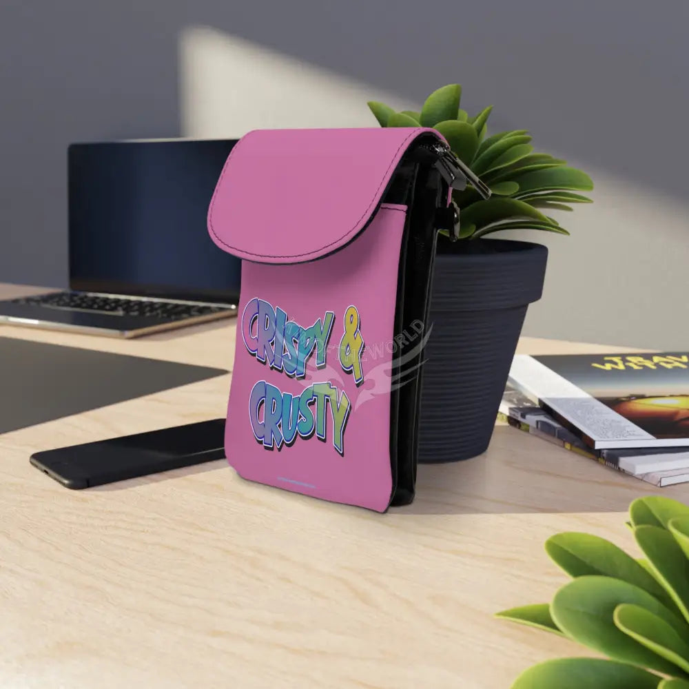 ’Crispy & Crusty’ Colorful Print Cell Phone Wallet — Small Crossbody Phone Purse 7.5’’ × 4.9’’ × 1’’ Bags