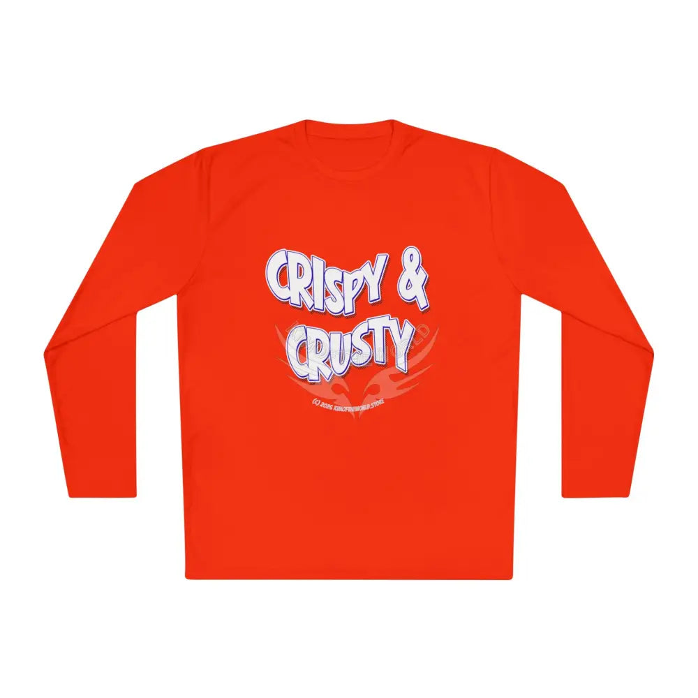 ’Crispy & Crusty’ Comical Men’s Long Sleeve Tee Deep Orange / S Long-sleeve