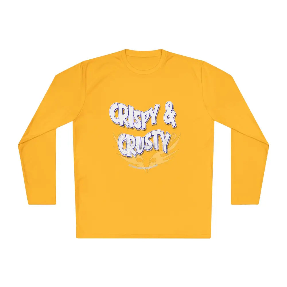 ’Crispy & Crusty’ Comical Men’s Long Sleeve Tee Gold / XS Long-sleeve