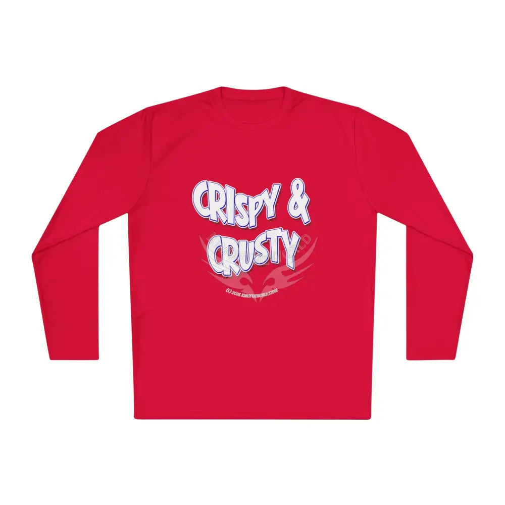 ’Crispy & Crusty’ Comical Men’s Long Sleeve Tee True Red / XS Long-sleeve