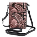 Crossbody Cell Phone Purse - 3D Shells and Paisley Rose Gold One Size Satchel