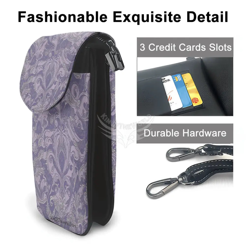 Crossbody Cell Phone Purse - Lavender Rug Print One Size Satchel
