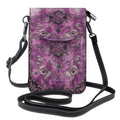 Crossbody Cell Phone Purse - Magenta Area Rug Print One Size Satchel