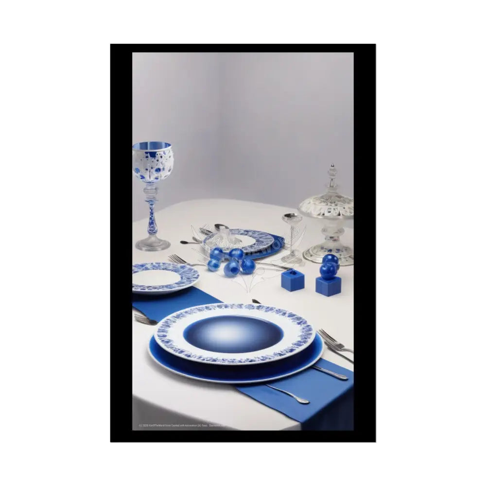 Culinary Fashion Advertising Rolled Poster — Deep Color-Coordinated Magazine Cosmic Floe Blue Style Art 20″ x 30″