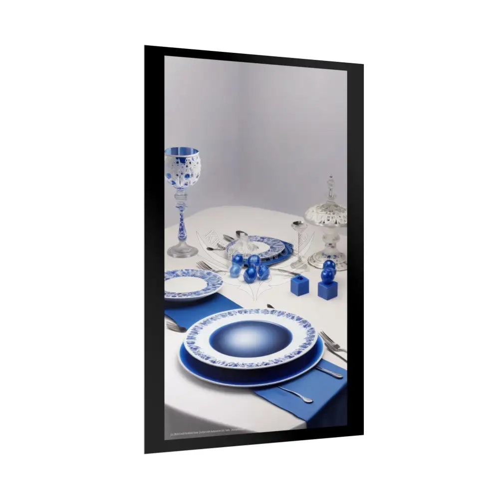 Culinary Fashion Advertising Rolled Poster — Deep Color-Coordinated Magazine Cosmic Floe Blue Style Art Poster