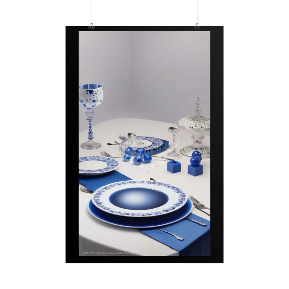 Culinary Fashion Advertising Rolled Poster — Deep Color-Coordinated Magazine Cosmic Floe Blue Style Art Poster