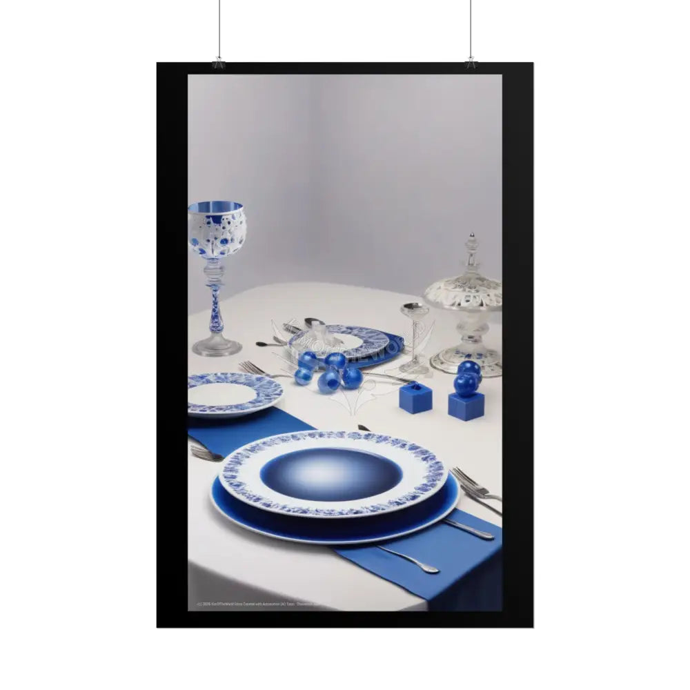 Culinary Fashion Advertising Rolled Poster — Deep Color-Coordinated Magazine Cosmic Floe Blue Style Art Poster