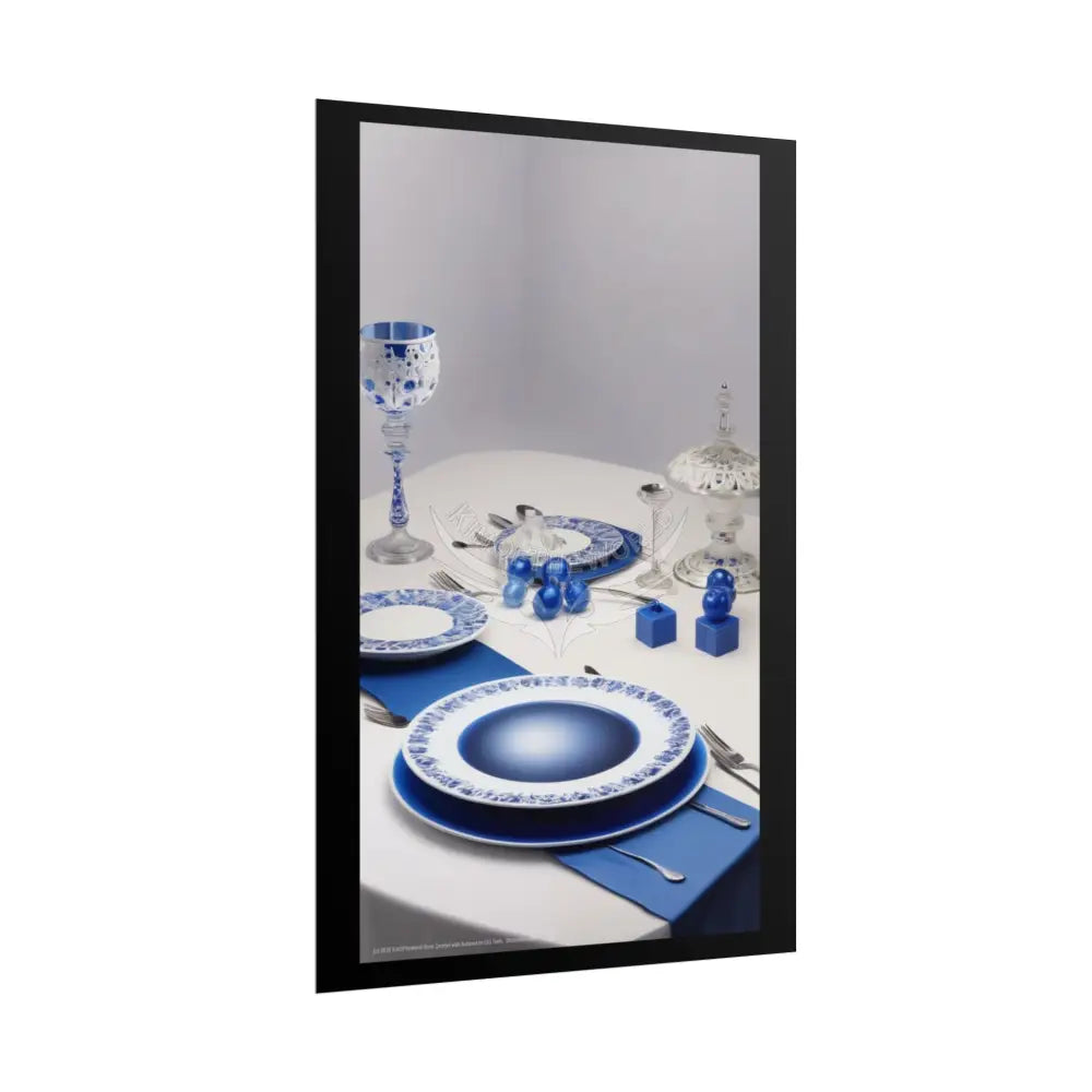 Culinary Fashion Advertising Rolled Poster — Deep Color-Coordinated Magazine Cosmic Floe Blue Style Art Poster