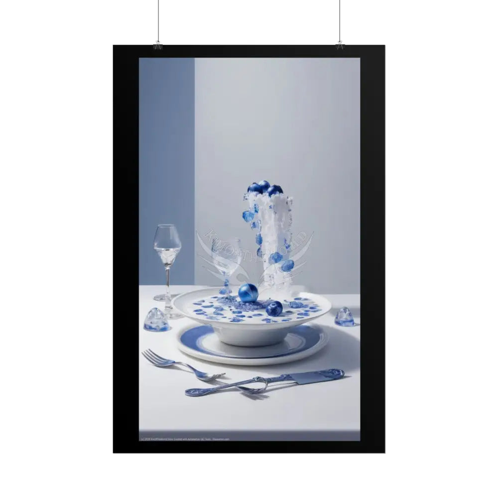 Culinary Fashion Faux Advertising Art Rolled Poster — Deep Color-Coordinated Magazine Art Poster