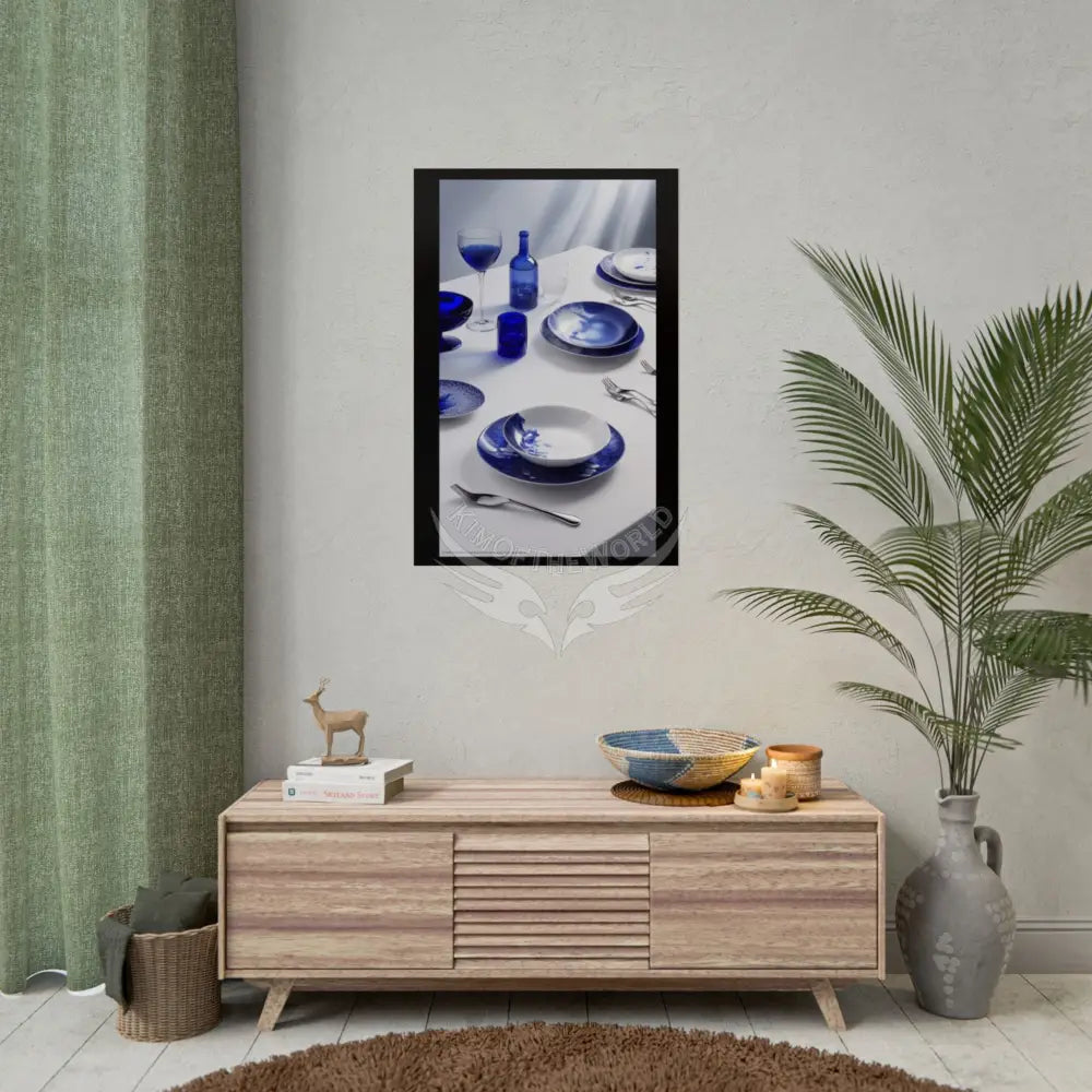 Culinary Fashion Faux Advertising Rolled Poster — Deep Color-Coordinated Unusual Odd but Elegant Magazine Art Poster