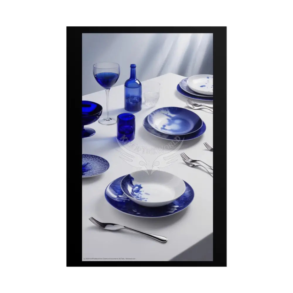 Culinary Fashion Faux Advertising Rolled Poster — Deep Color-Coordinated Unusual Odd but Elegant Magazine Art 20″ x 30″