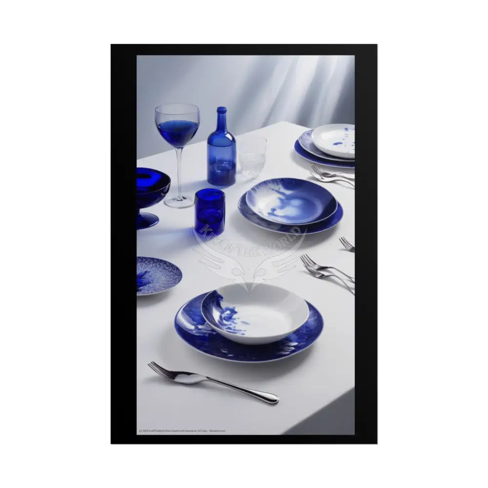 Culinary Fashion Faux Advertising Rolled Poster — Deep Color-Coordinated Unusual Odd but Elegant Magazine Art 24’’ x