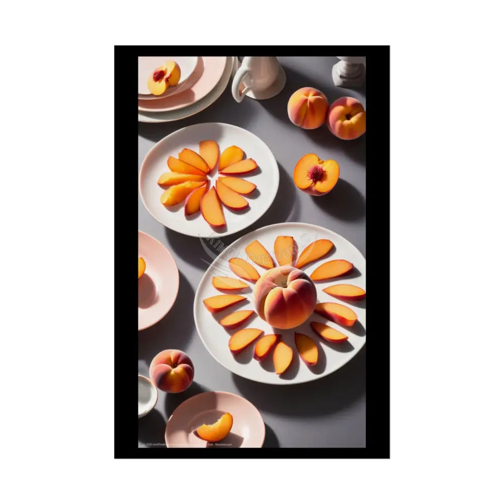 Culinary Fashion Peach Art Rolled Poster — Deep Color-Coordinated Magazine Art 20″ x 30″ (Vertical) / Semi Glossy Poster