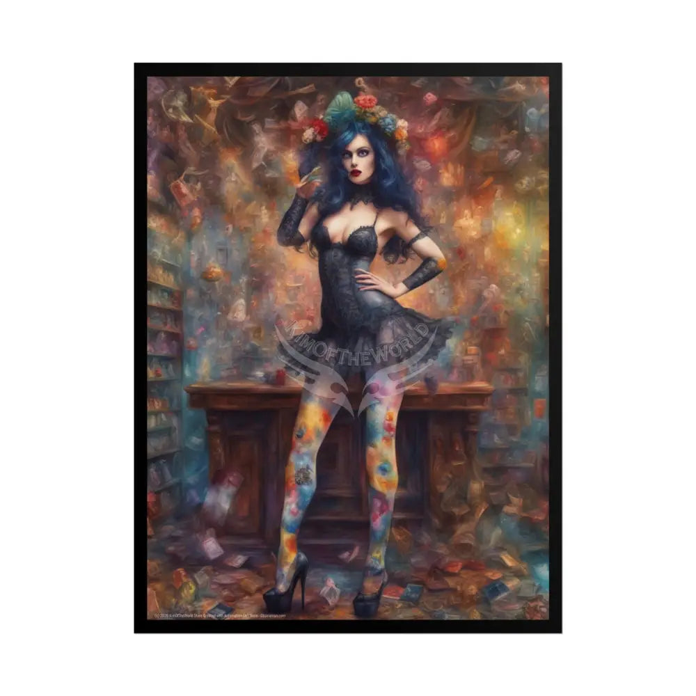 Cute Colorful Girl Rolled Posters — Sexy Seductive Wall Art 18″ x 24″ (Vertical) / Matte Poster