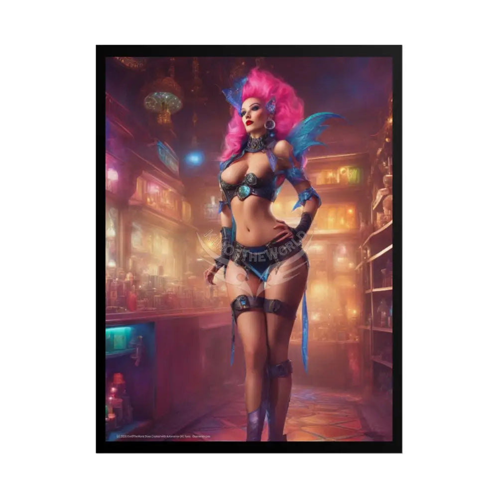 Cute Colorful Girl Rolled Posters — Sexy Seductive Wall Art 18″ x 24″ (Vertical) / Matte Poster