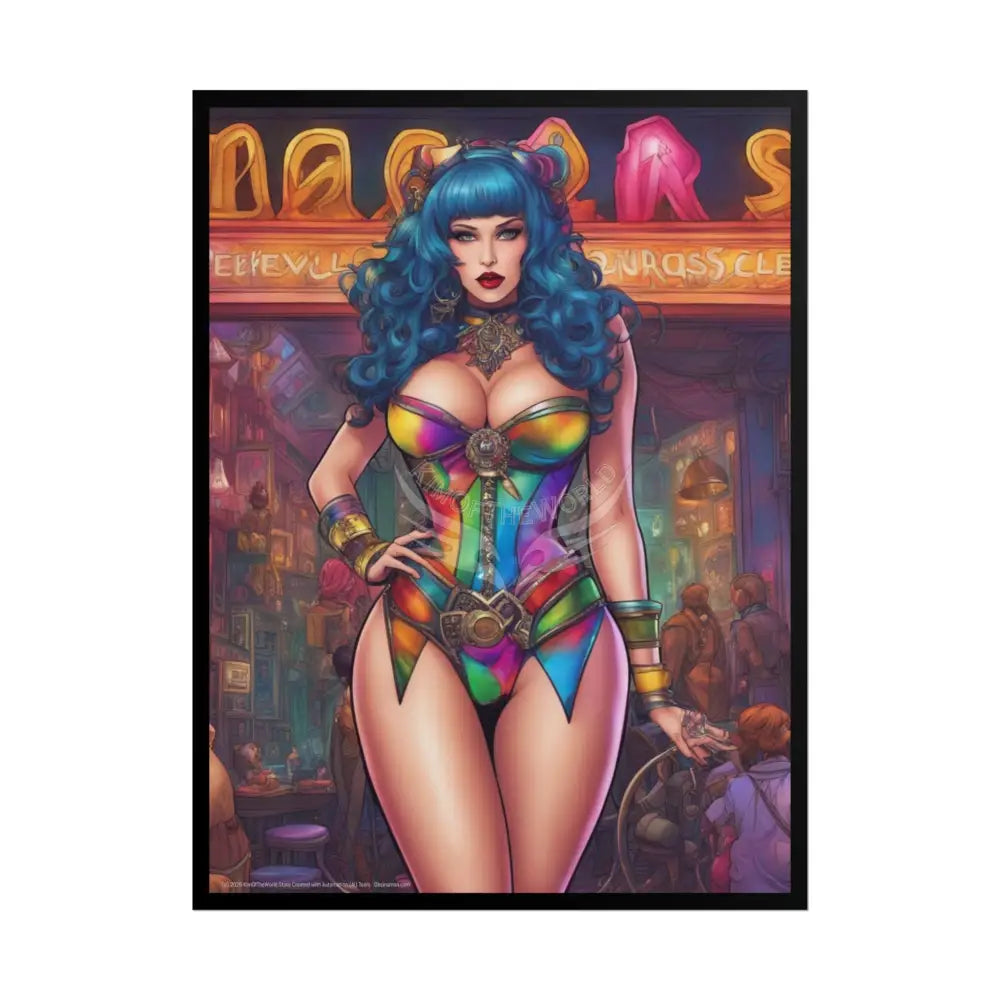 Cute Colorful Girl Rolled Posters — Sexy Seductive Wall Art 18″ x 24″ (Vertical) / Matte Poster