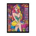 Cute Colorful Girl Rolled Posters — Sexy Seductive Wall Art 18″ x 24″ (Vertical) / Semi Glossy Poster