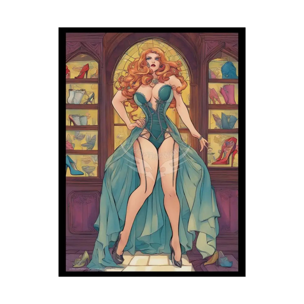 Cute Colorful Girl Rolled Posters — Sexy Seductive Wall Art 18″ x 24″ (Vertical) / Semi Glossy Poster