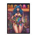 Cute Colorful Girl Rolled Posters — Sexy Seductive Wall Art 18″ x 24″ (Vertical) / Semi Glossy Poster