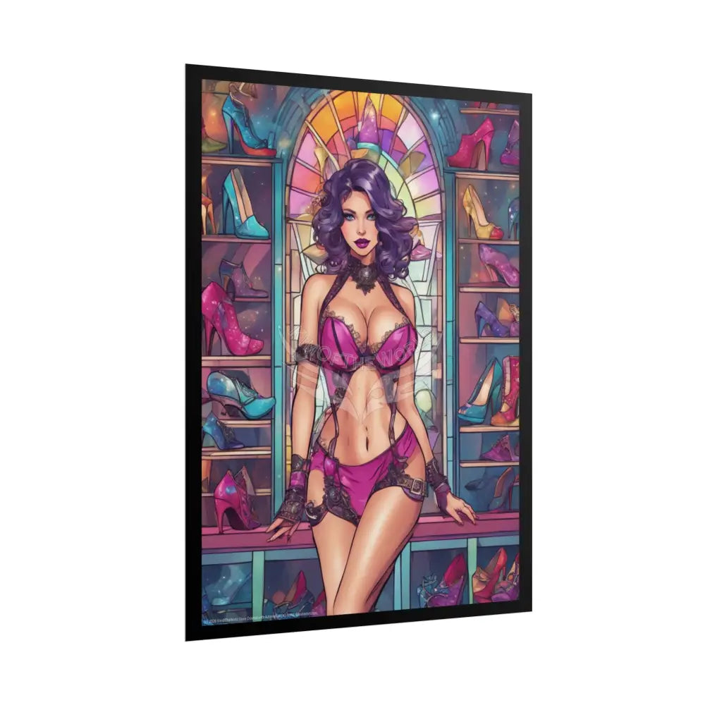 Cute Colorful Girl Rolled Posters — Sexy Seductive Wall Art Poster