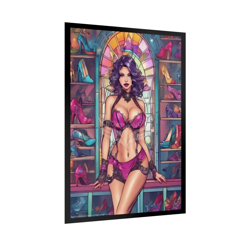 Cute Colorful Girl Rolled Posters — Sexy Seductive Wall Art Poster