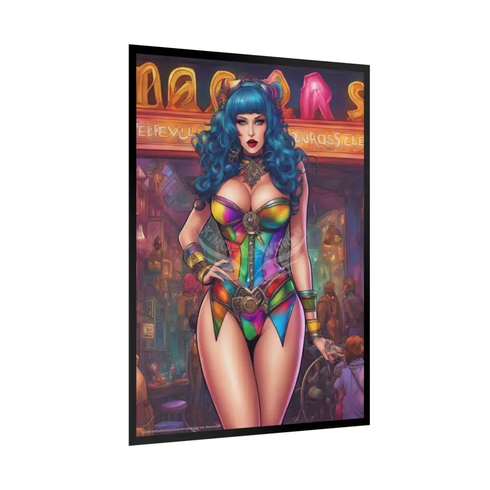 Cute Colorful Girl Rolled Posters — Sexy Seductive Wall Art Poster