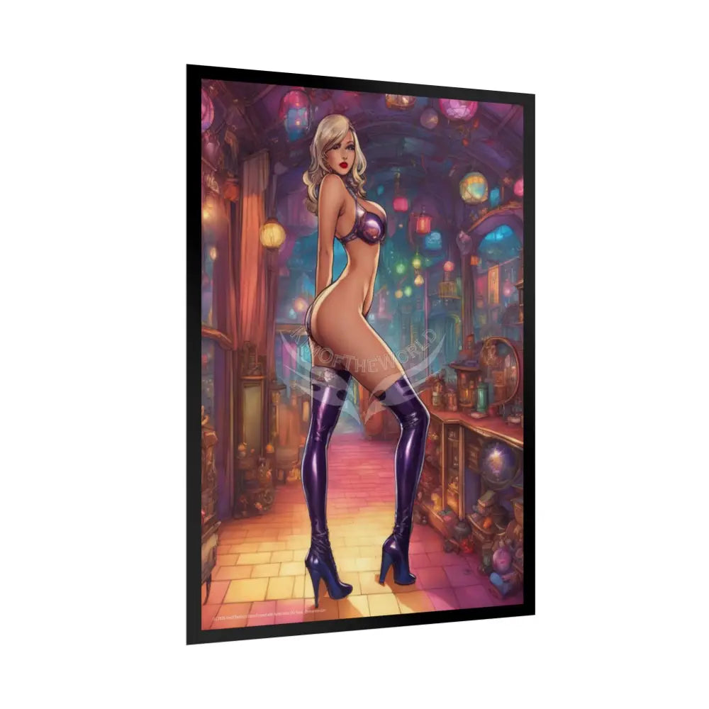 Cute Colorful Girl Rolled Posters — Sexy Seductive Wall Art Poster