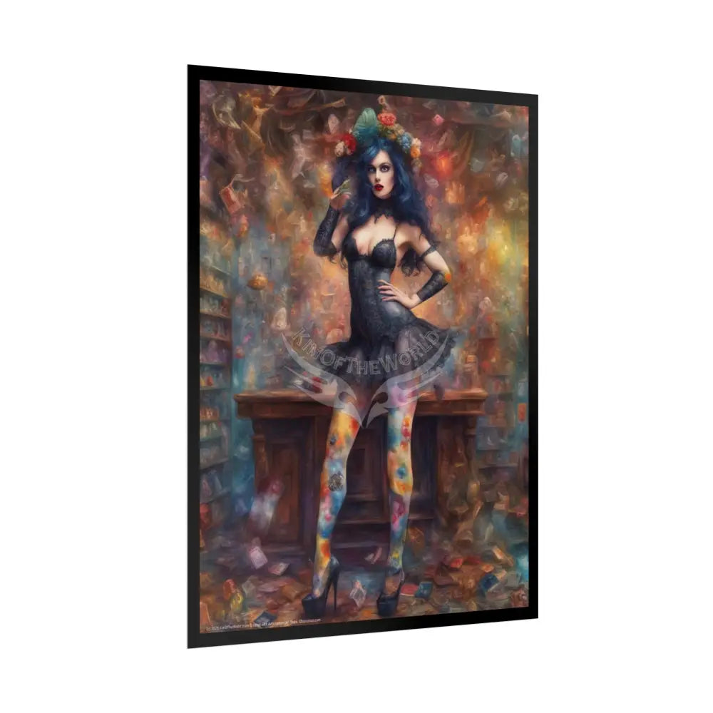 Cute Colorful Girl Rolled Posters — Sexy Seductive Wall Art Poster