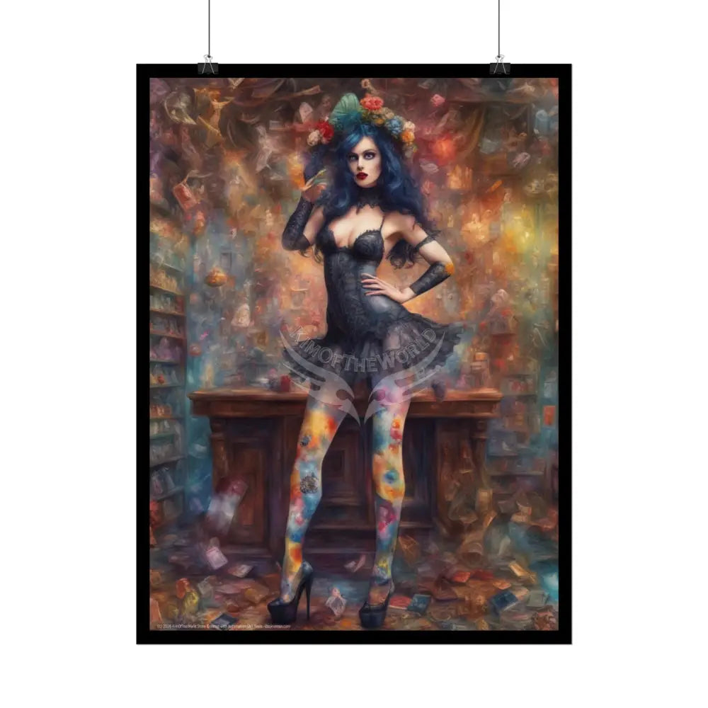 Cute Colorful Girl Rolled Posters — Sexy Seductive Wall Art Poster
