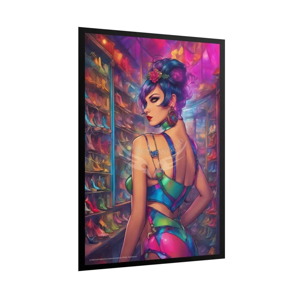 Cute Colorful Girl Rolled Posters — Sexy Seductive Wall Art Poster