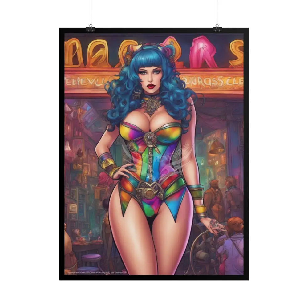 Cute Colorful Girl Rolled Posters — Sexy Seductive Wall Art Poster