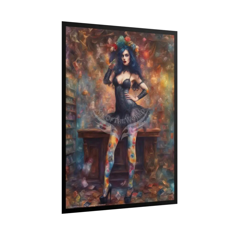 Cute Colorful Girl Rolled Posters — Sexy Seductive Wall Art Poster