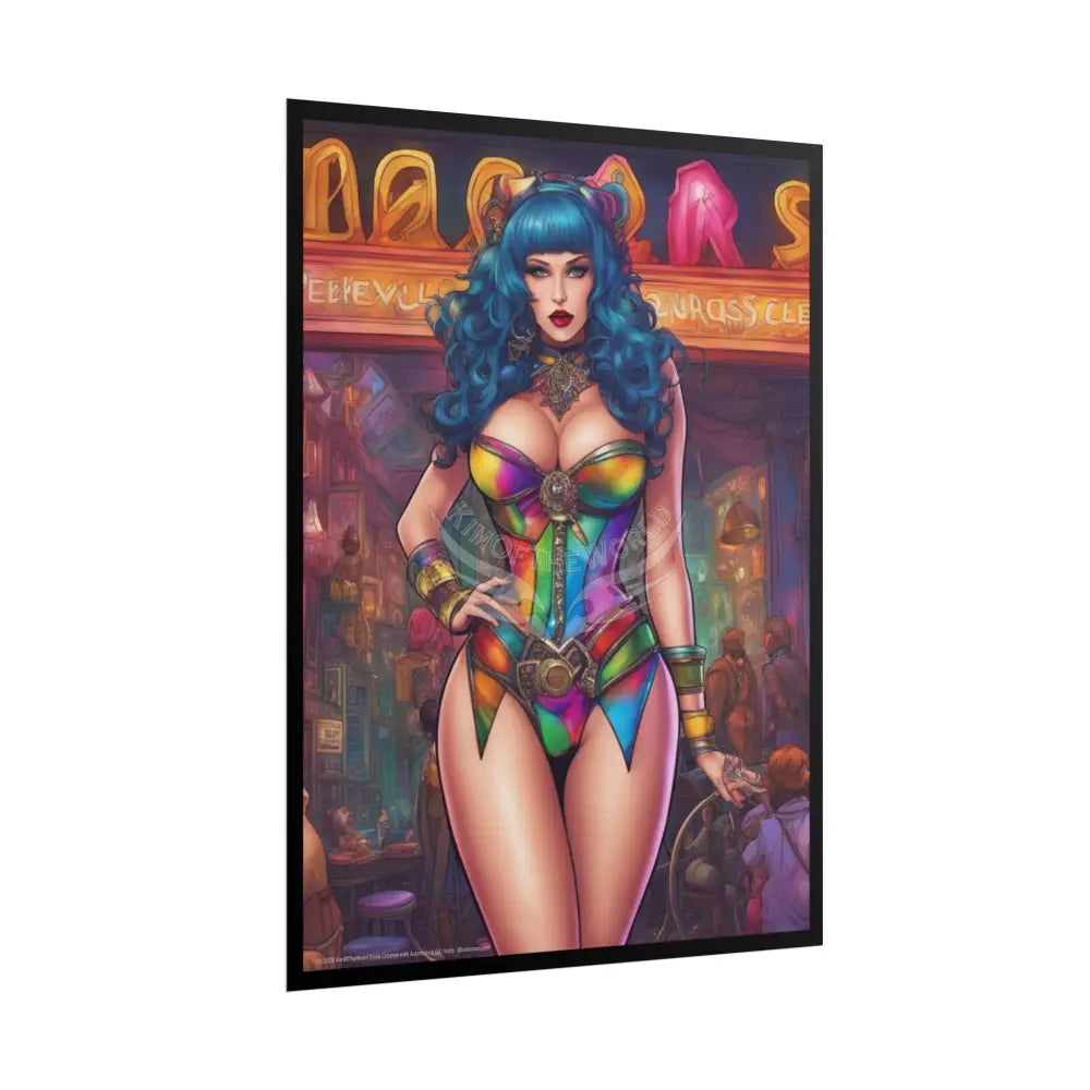 Cute Colorful Girl Rolled Posters — Sexy Seductive Wall Art Poster