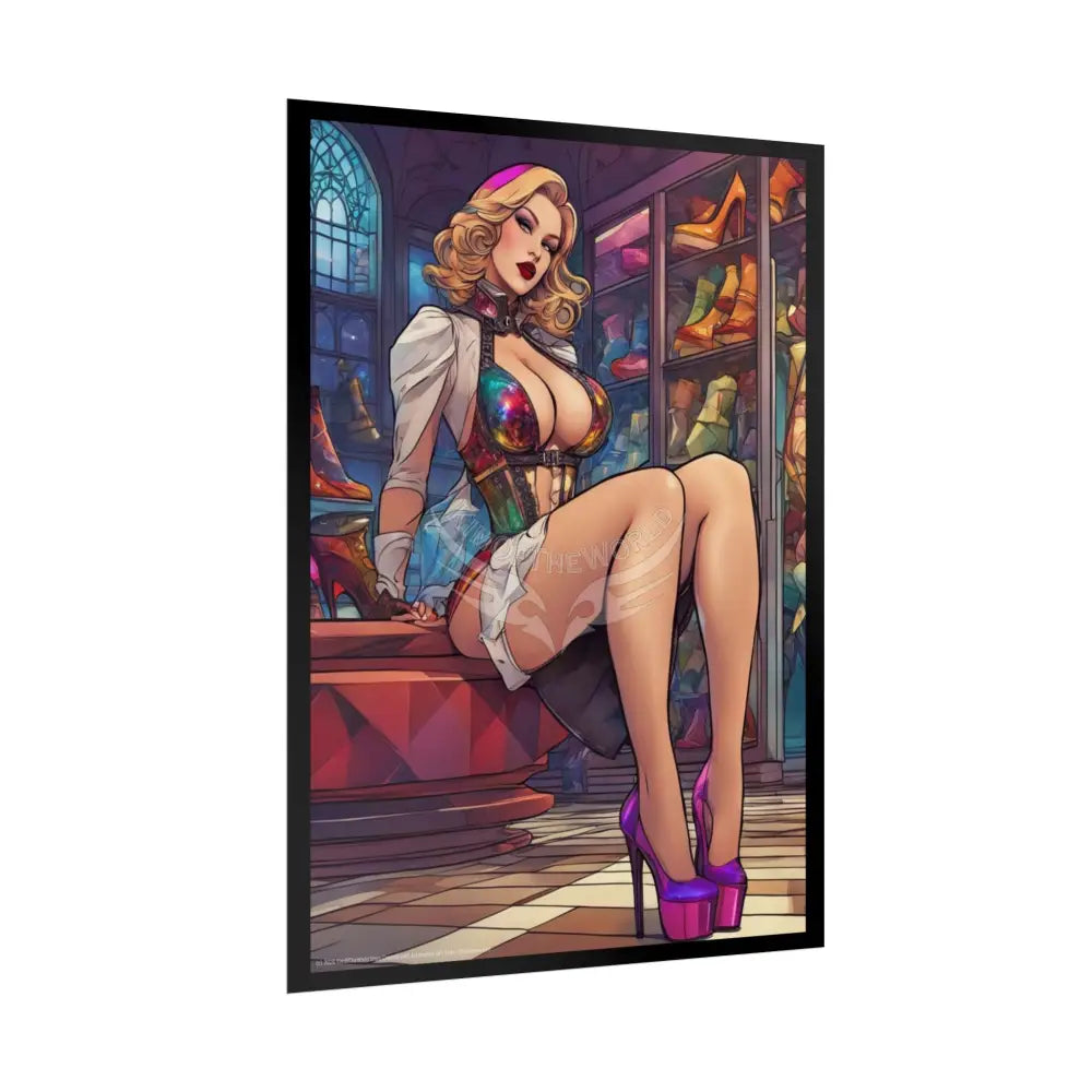 Cute Colorful Girl Rolled Posters — Sexy Seductive Wall Art Poster