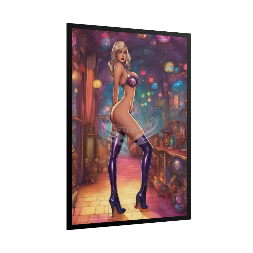 Cute Colorful Girl Rolled Posters — Sexy Seductive Wall Art Poster