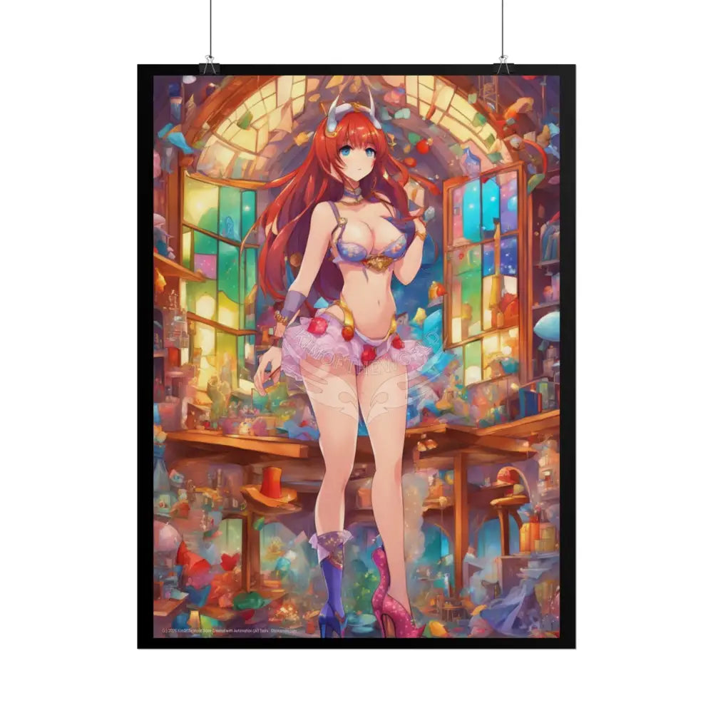 Cute Colorful Girl Rolled Posters — Sexy Seductive Wall Art Weird Anime Poster