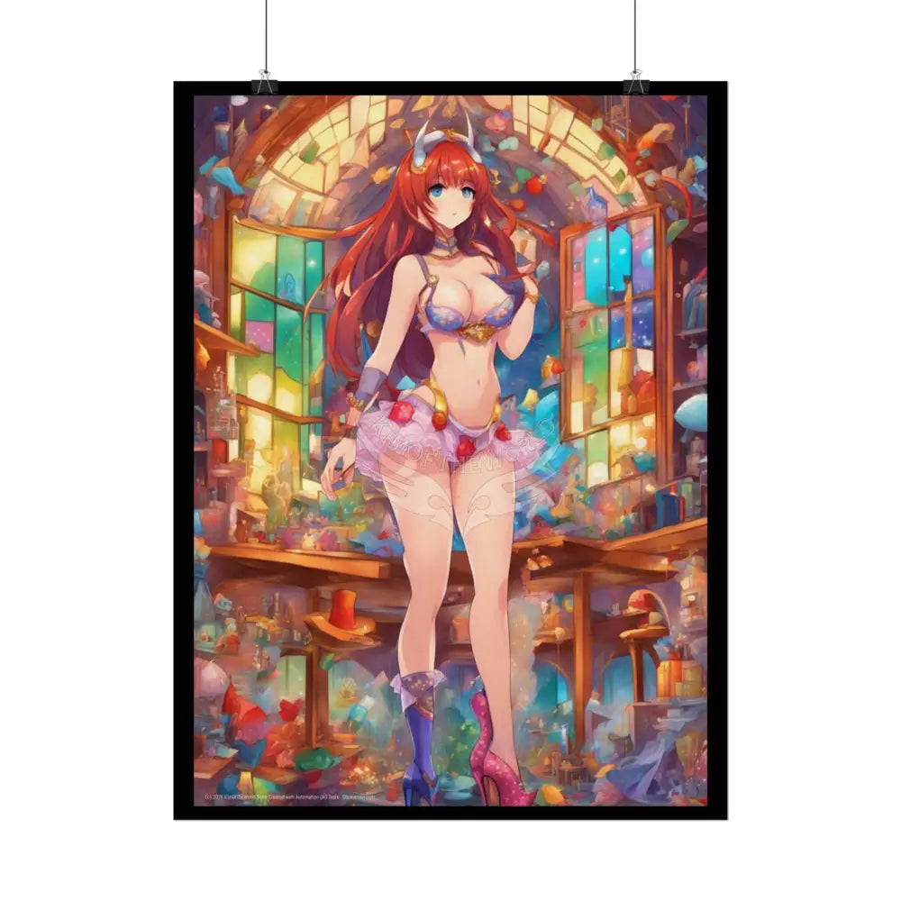 Cute Colorful Girl Rolled Posters — Sexy Seductive Wall Art Weird Anime Poster