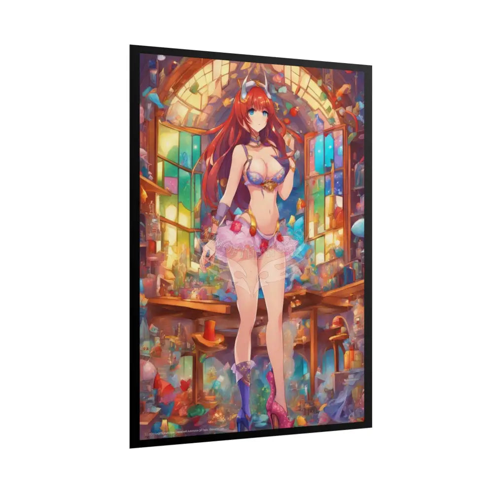Cute Colorful Girl Rolled Posters — Sexy Seductive Wall Art Weird Anime Poster