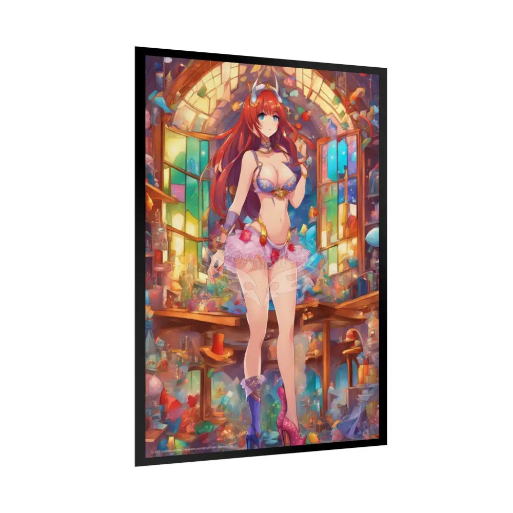 Cute Colorful Girl Rolled Posters — Sexy Seductive Wall Art Weird Anime Poster