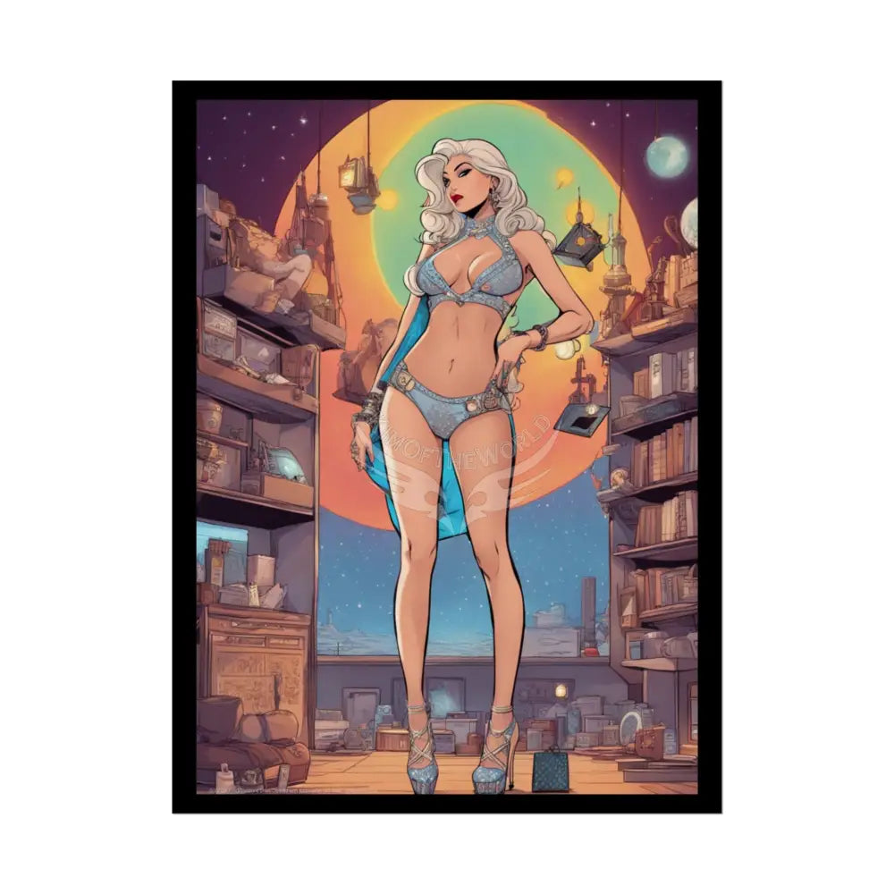Cute Tall Girl Rolled Posters — Sexy Seductive Wall Art - AI Girl Girlfriend 18″ x 24″ (Vertical) / Semi Glossy Poster
