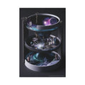 Cylindrical Universe Sci Fi Lens Cosmic Modern Tech Black Iridescent Block Canvas Print — Dimensional Wall Art 24’’ x